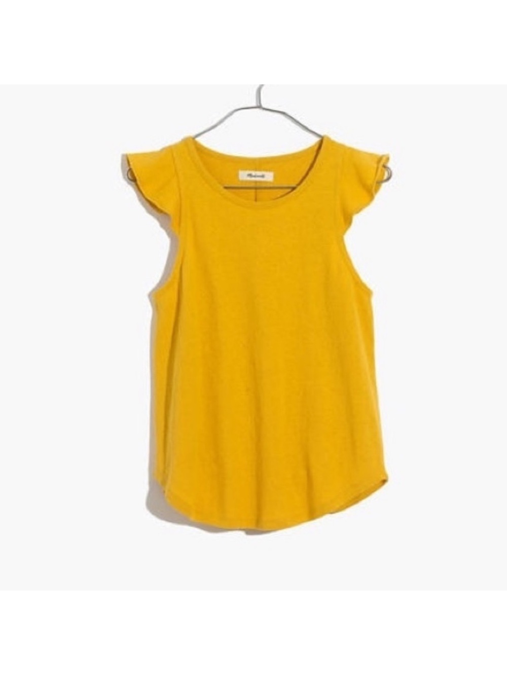 Madewell Yellow Ruffle Sleeve Tank Top
